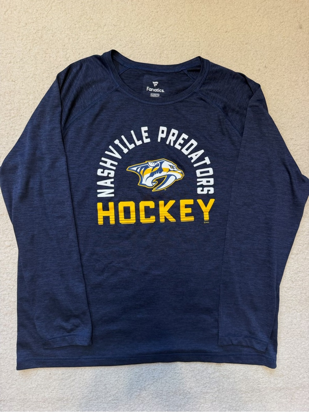 Fanatics Nashville Predators Hockey Long Sleeve Shirt Men’s XL Navy Blue